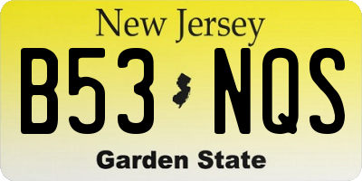 NJ license plate B53NQS