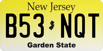 NJ license plate B53NQT