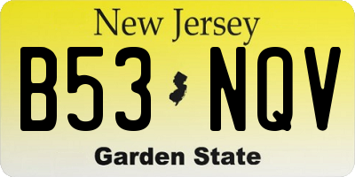 NJ license plate B53NQV
