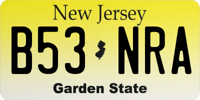 NJ license plate B53NRA