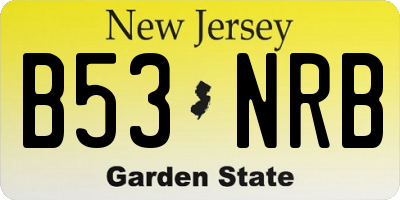 NJ license plate B53NRB