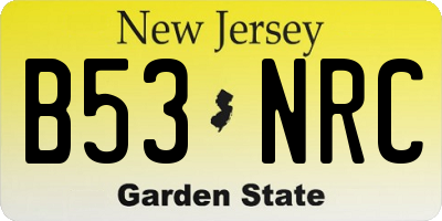 NJ license plate B53NRC