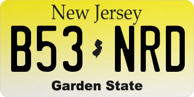 NJ license plate B53NRD