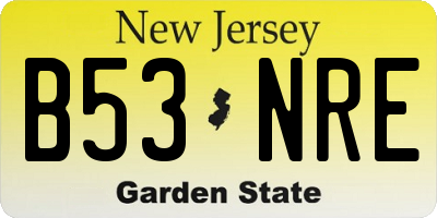 NJ license plate B53NRE