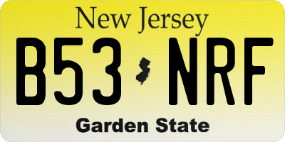 NJ license plate B53NRF
