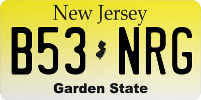 NJ license plate B53NRG