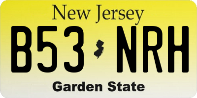 NJ license plate B53NRH