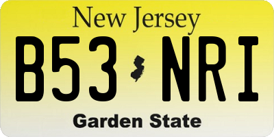 NJ license plate B53NRI