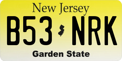 NJ license plate B53NRK