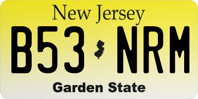 NJ license plate B53NRM