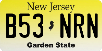 NJ license plate B53NRN
