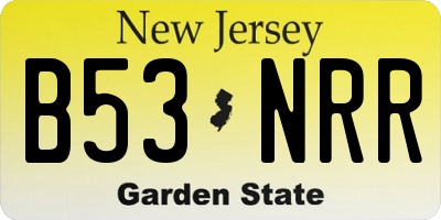 NJ license plate B53NRR