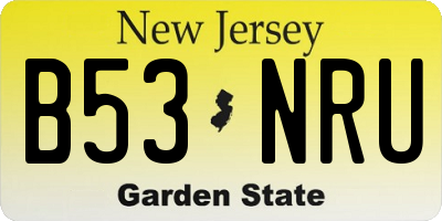 NJ license plate B53NRU