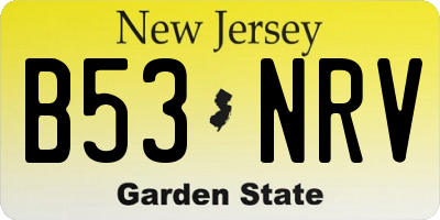 NJ license plate B53NRV