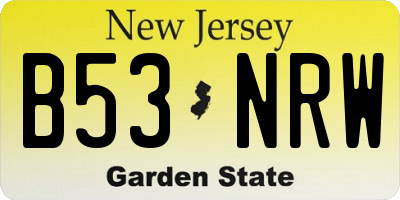 NJ license plate B53NRW