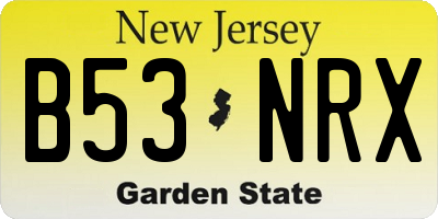 NJ license plate B53NRX