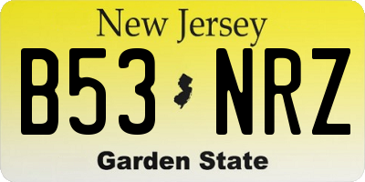 NJ license plate B53NRZ