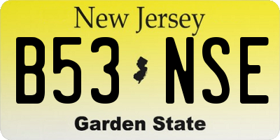 NJ license plate B53NSE