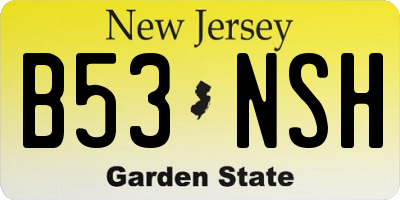 NJ license plate B53NSH
