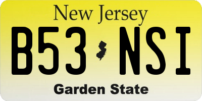 NJ license plate B53NSI