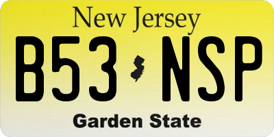 NJ license plate B53NSP