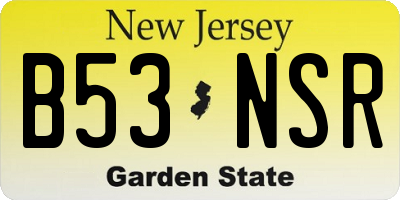 NJ license plate B53NSR