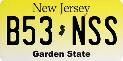 NJ license plate B53NSS