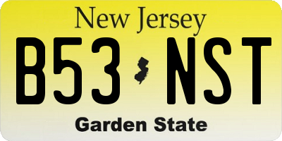 NJ license plate B53NST