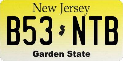 NJ license plate B53NTB