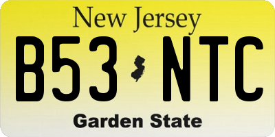 NJ license plate B53NTC