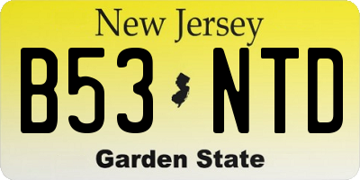 NJ license plate B53NTD
