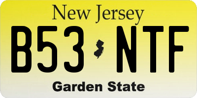 NJ license plate B53NTF
