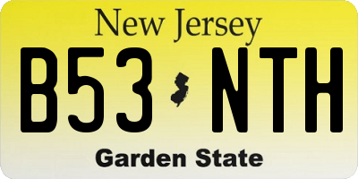 NJ license plate B53NTH