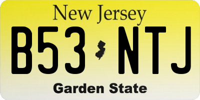 NJ license plate B53NTJ