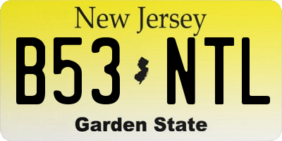 NJ license plate B53NTL