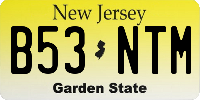 NJ license plate B53NTM