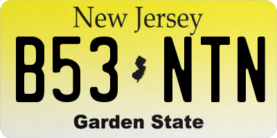NJ license plate B53NTN