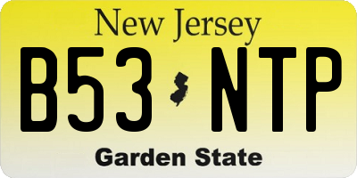 NJ license plate B53NTP
