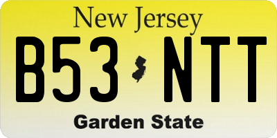 NJ license plate B53NTT