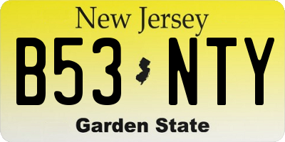 NJ license plate B53NTY
