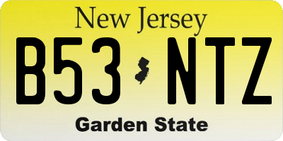 NJ license plate B53NTZ