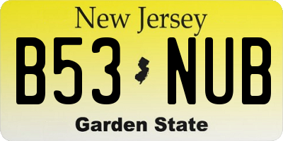 NJ license plate B53NUB