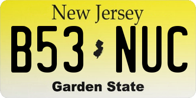 NJ license plate B53NUC