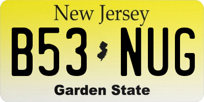 NJ license plate B53NUG