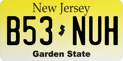 NJ license plate B53NUH