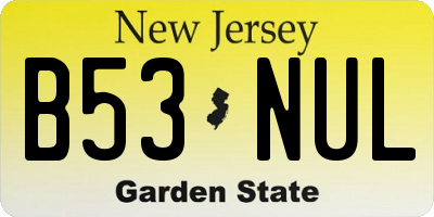 NJ license plate B53NUL