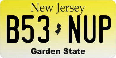 NJ license plate B53NUP