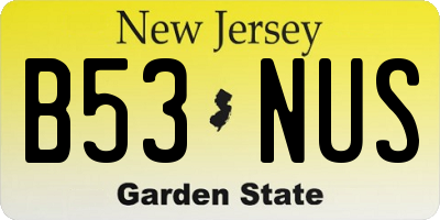 NJ license plate B53NUS
