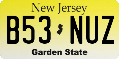 NJ license plate B53NUZ