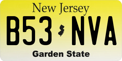 NJ license plate B53NVA